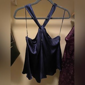 Banana Republic Navy Belay Silk Top Size Medium